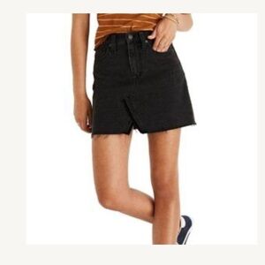 Madewell Black Rigid Denim A-Line Mini Skirt new with tags color black y2k style